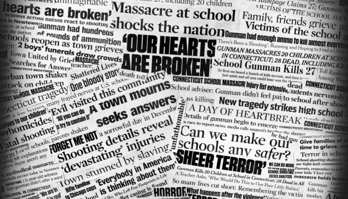 Newtown school massacre newspaper collage