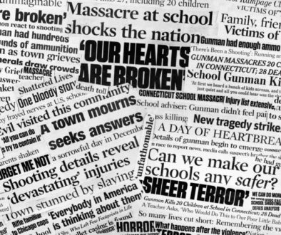 Newtown school massacre newspaper collage